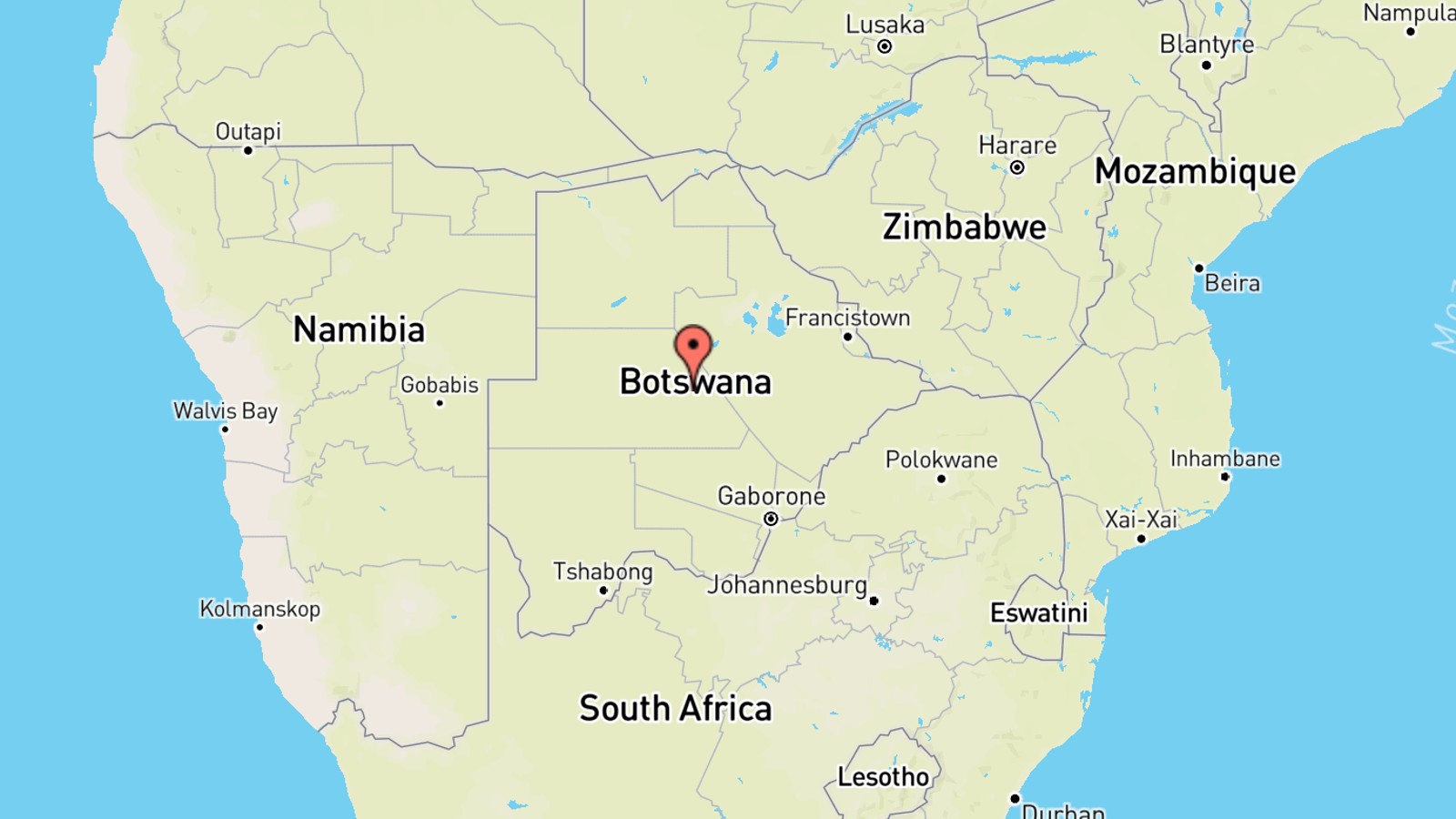 Mappa Botswana cartina