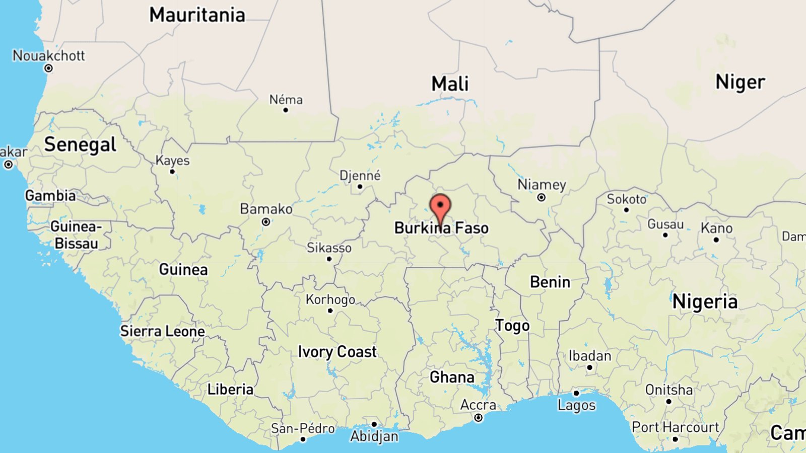 Mappa Burkina Faso cartina