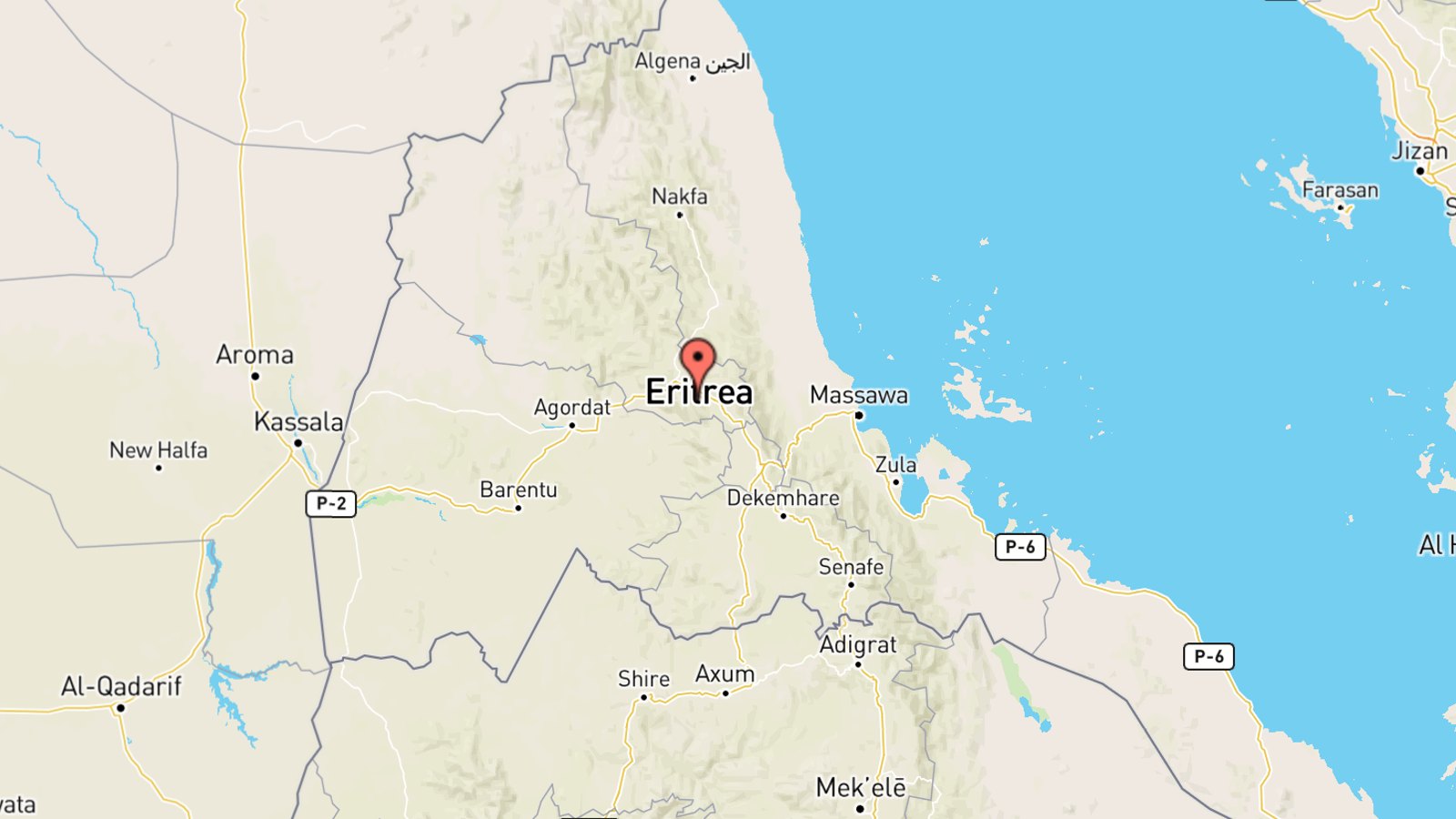 Mappa Eritrea cartina geografica