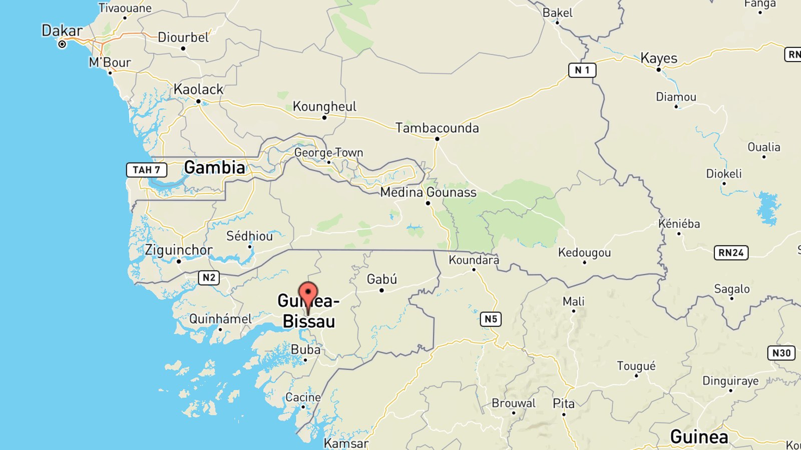 Mappa Guinea Bissau cartina interattiva