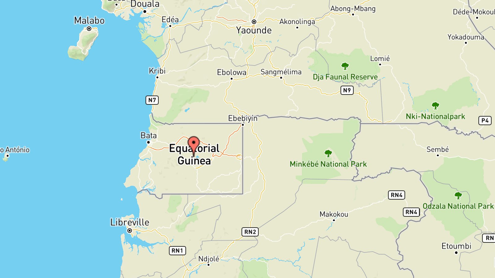 Mappa Guinea Equatoriale cartina interattiva