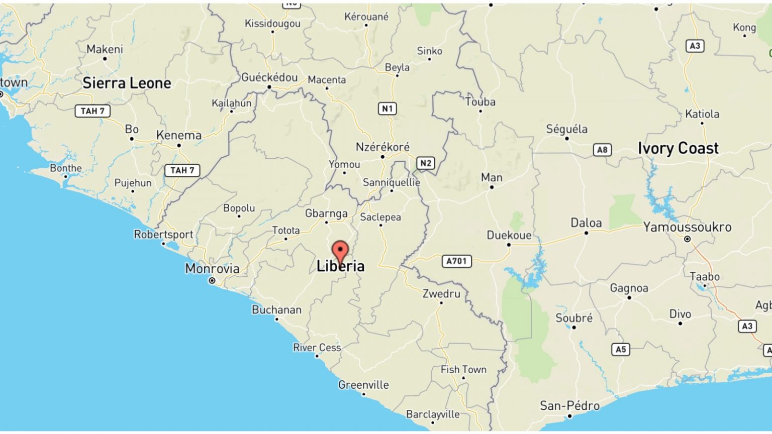 Mappa Liberia Africa Interattiva E Cartina Geografica Mappa Liberia Cartina 1536x864 