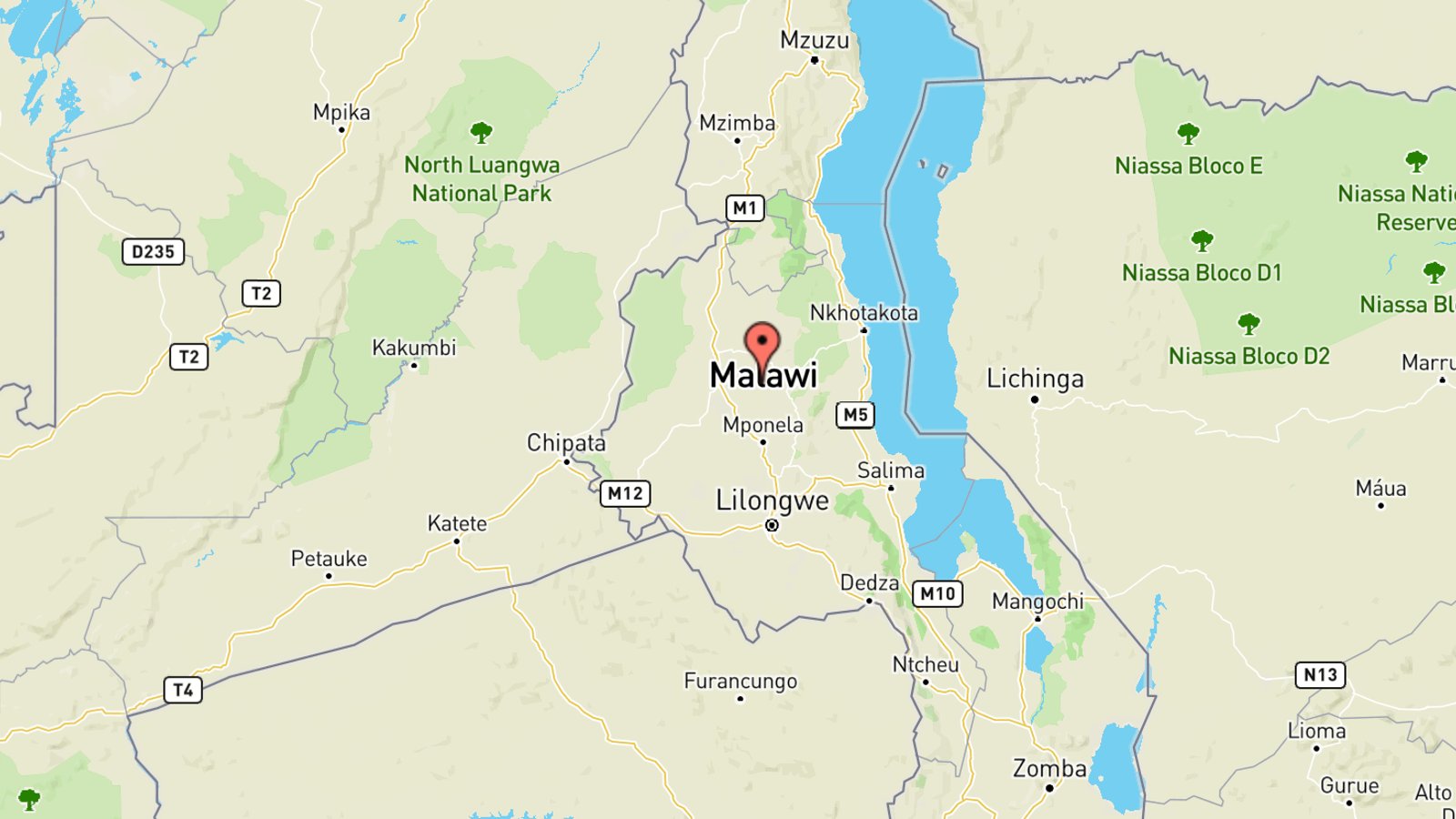 Mappa Malawi cartina geografica