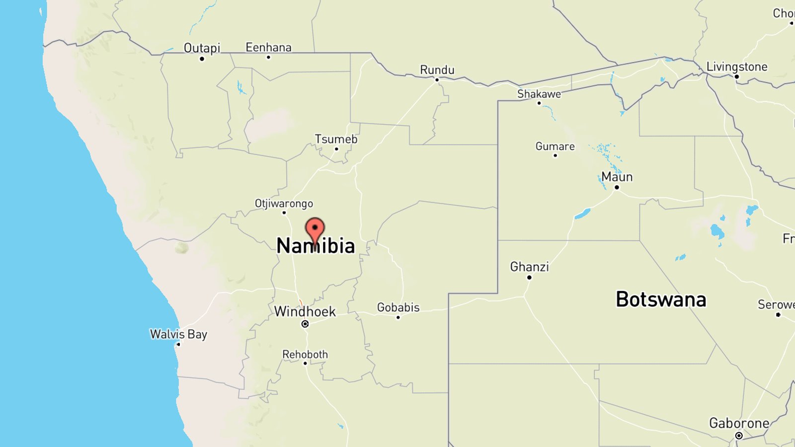 Mappa Namibia cartina geografica
