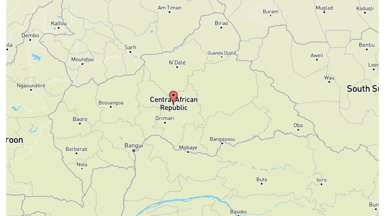 Mappa Repubblica Centrafricana cartina