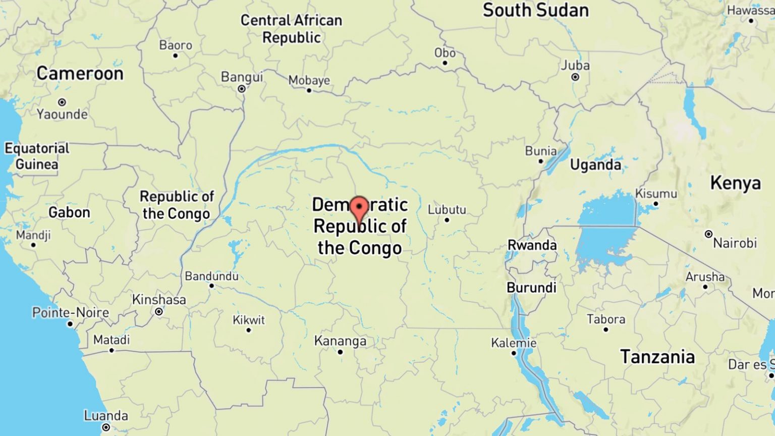 Mappa Repubblica Democratica Del Congo (Africa) Interattiva, Cartina