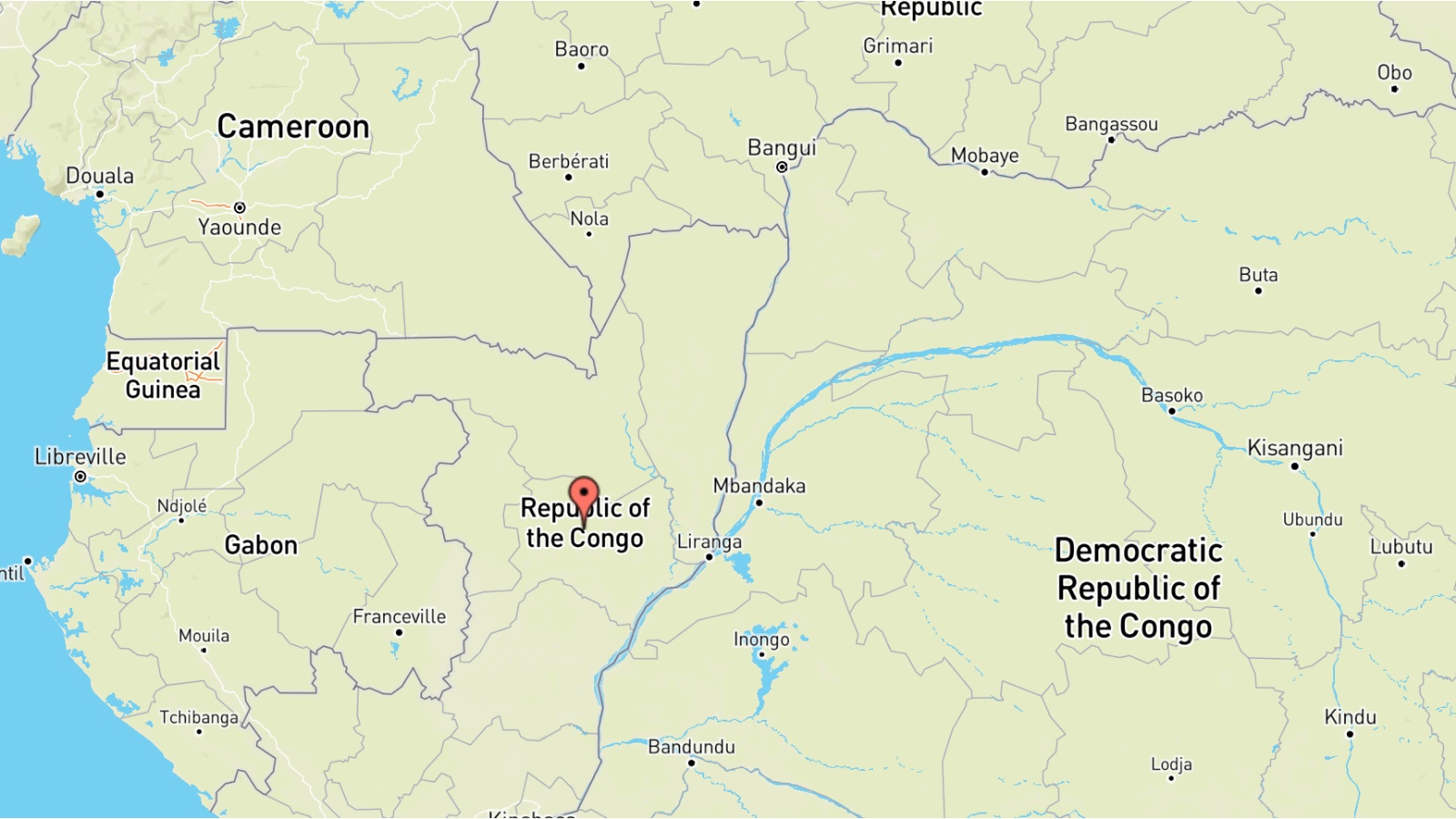 Mappa Repubblica del Congo cartina