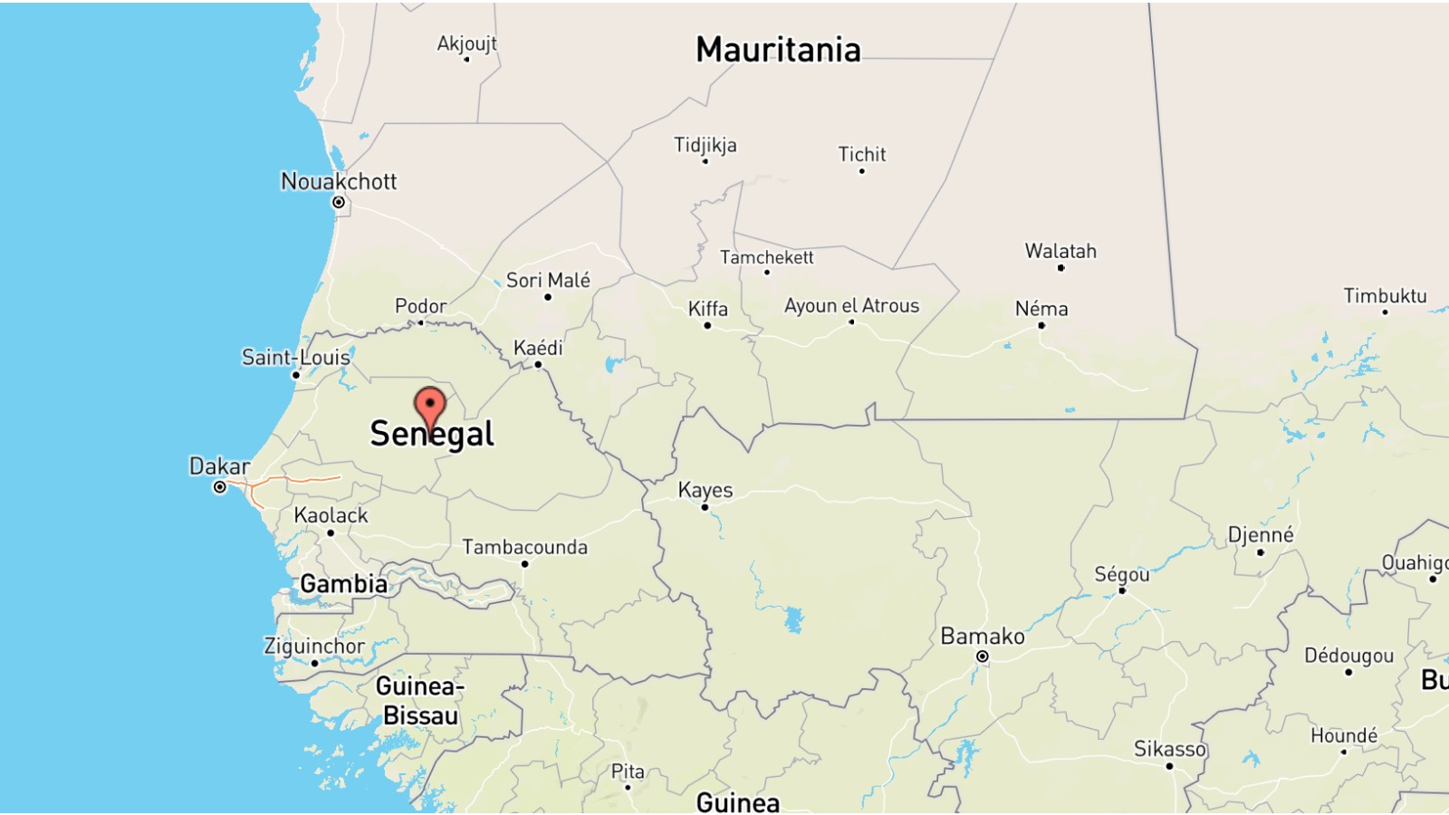 Mappa Senegal cartina