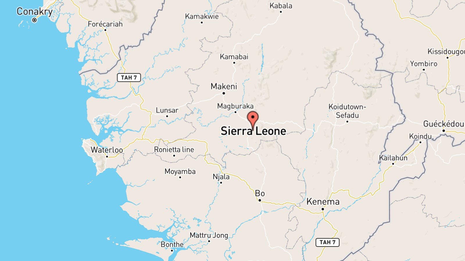 Mappa Sierra Leone cartina geografica