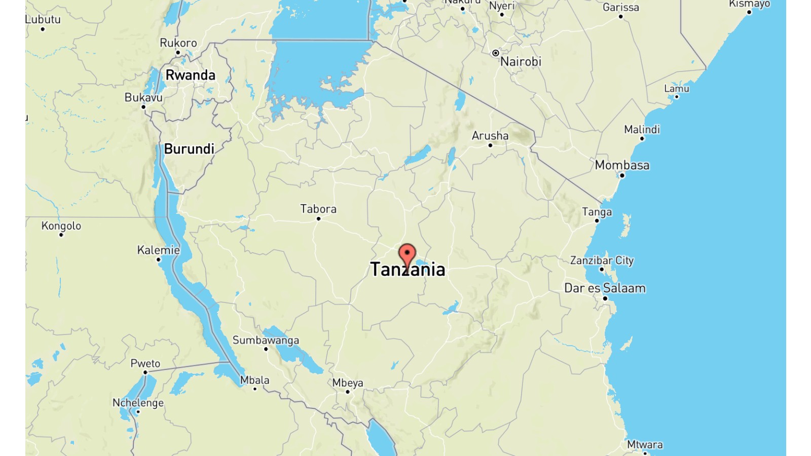 Mappa Tanzania cartina