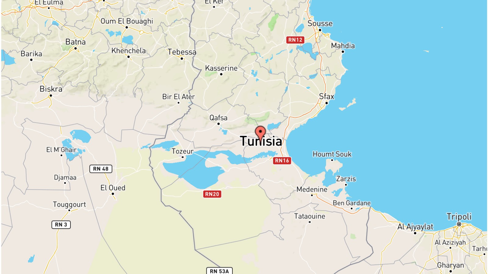 Mappa Tunisia cartina