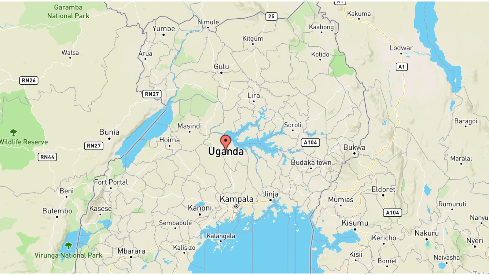 Mappa Uganda cartina