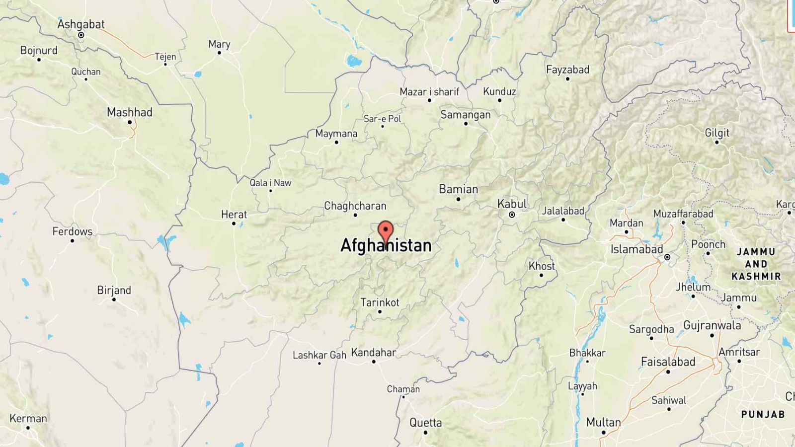 Mappa Afghanistan cartina geografica