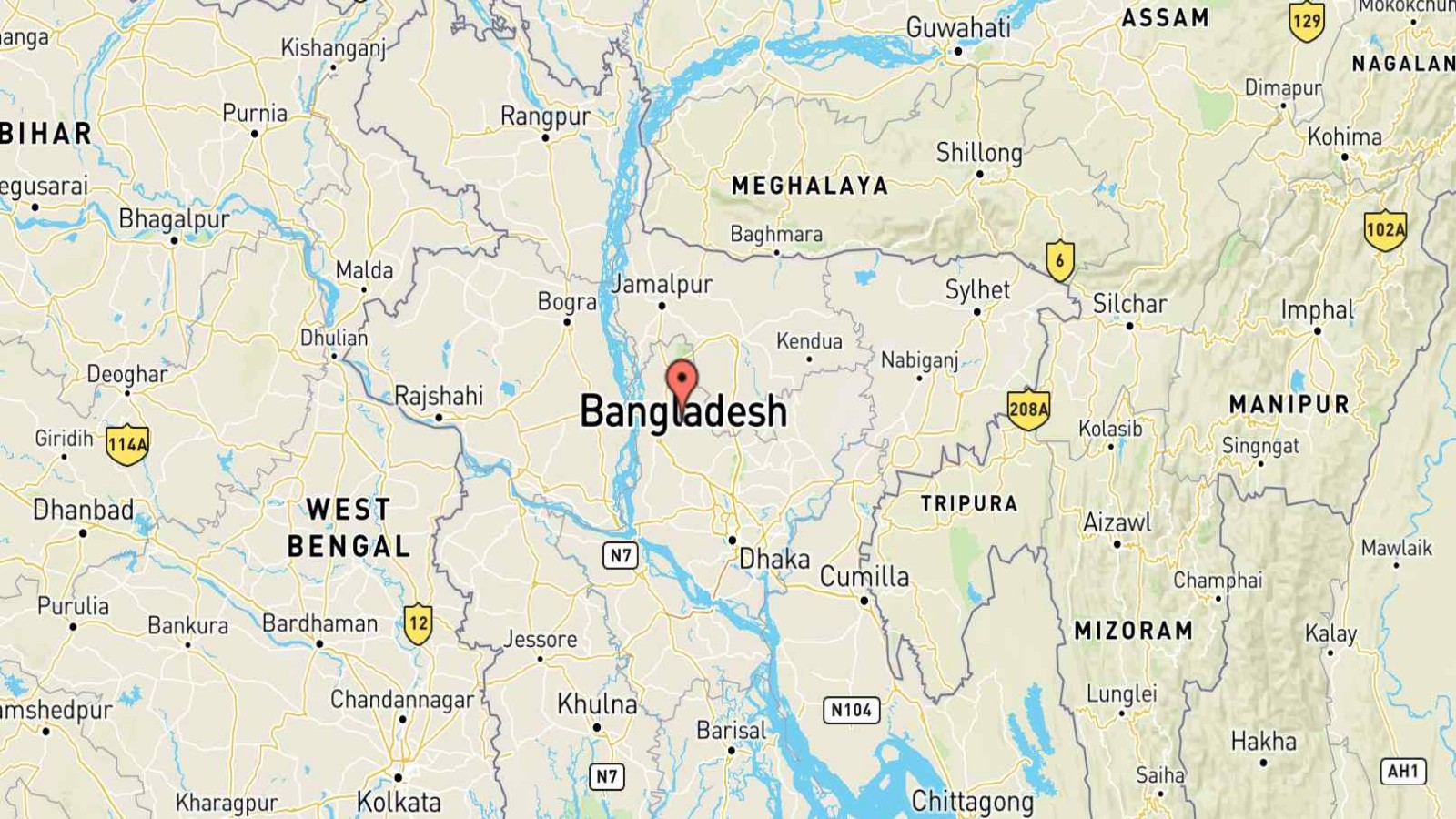 Mappa Bangladesh cartina geografica