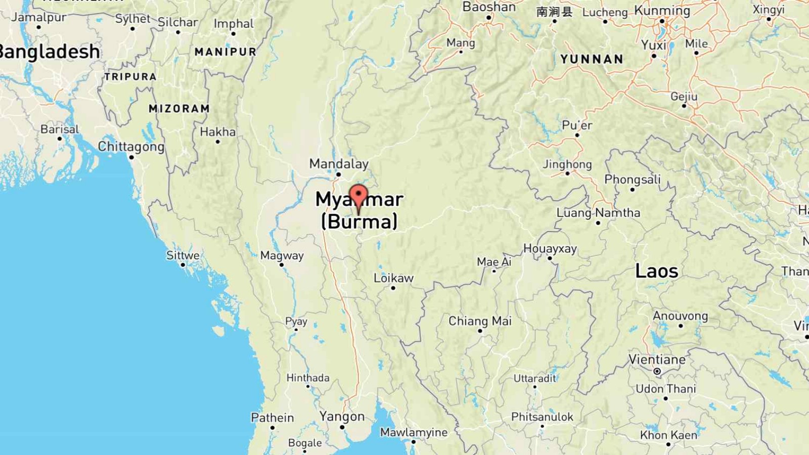 Mappa Birmania cartina geografica