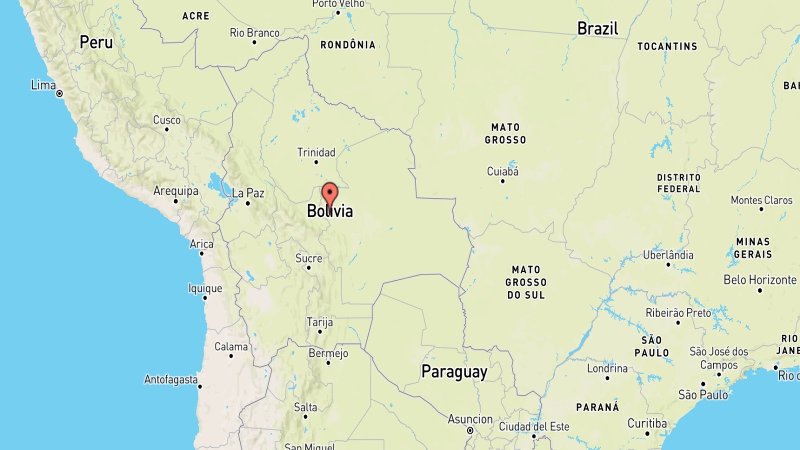 Mappa Bolivia cartina geografica