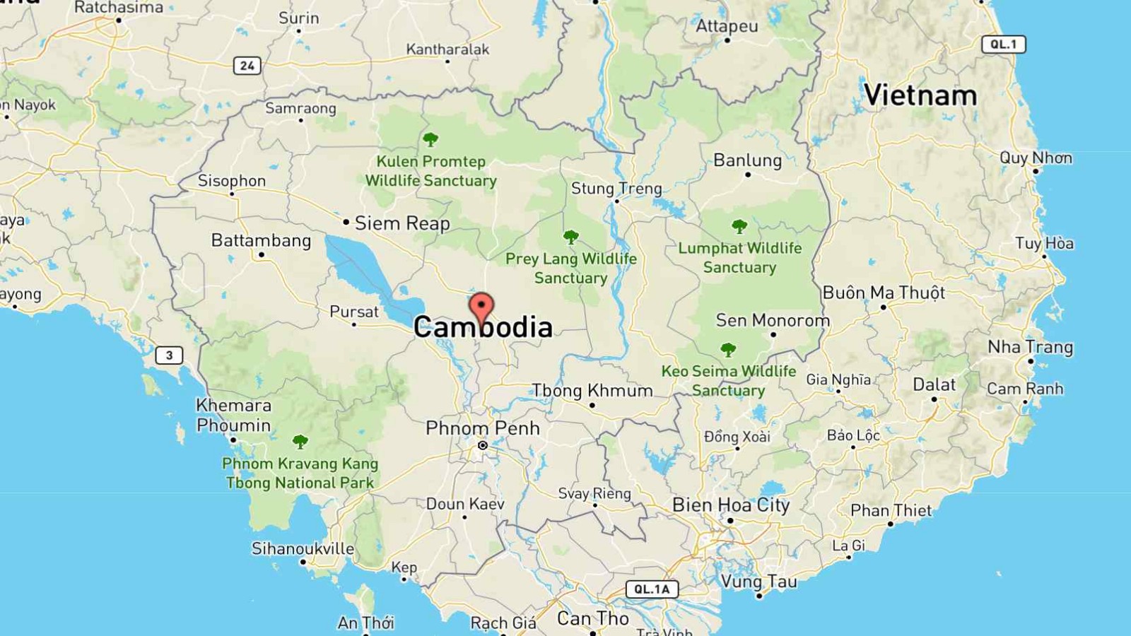 Mappa Cambogia cartina geografica