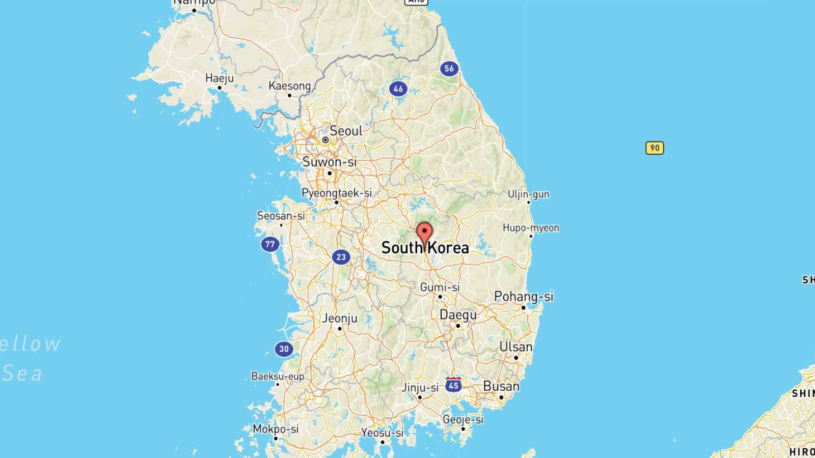Mappa Corea del Sud cartina geografica