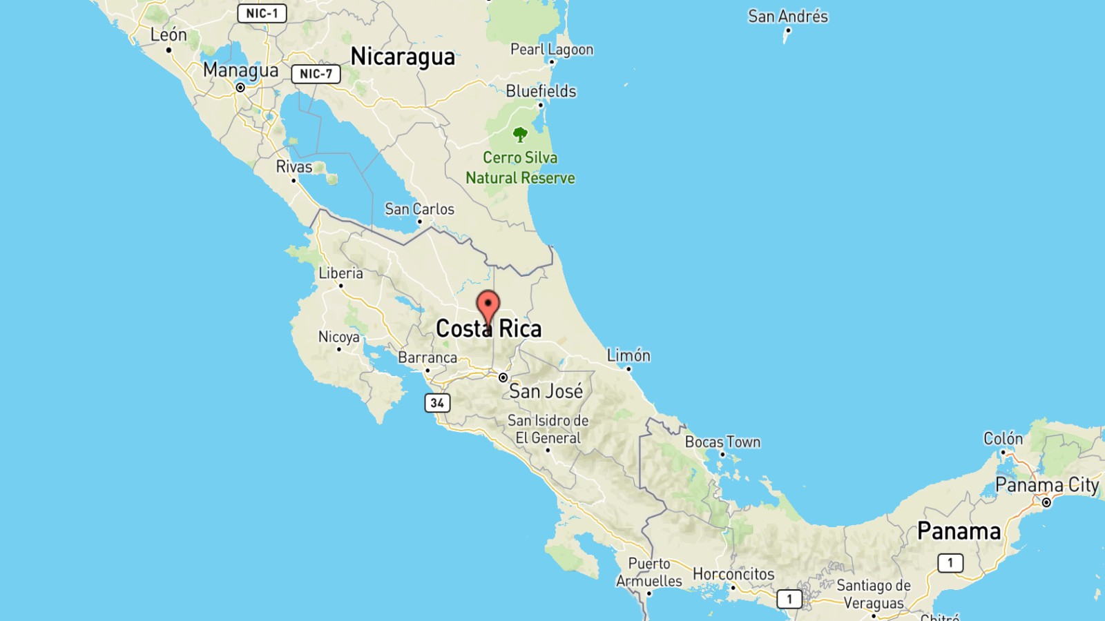 Mappa Costa Rica cartina geografica