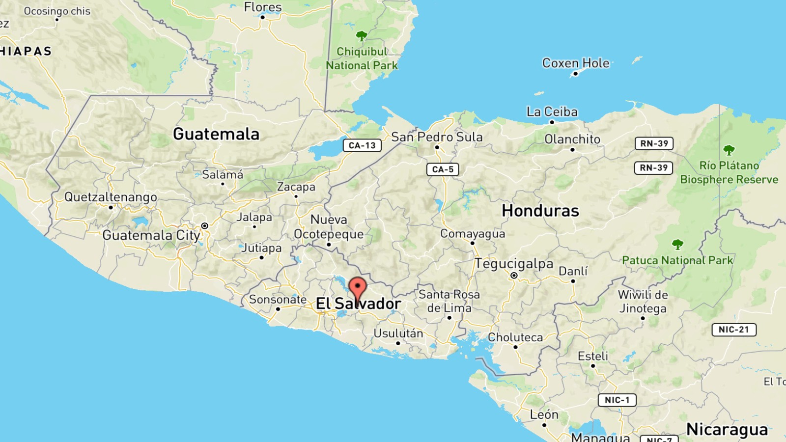 Mappa El Salvador cartina geografica