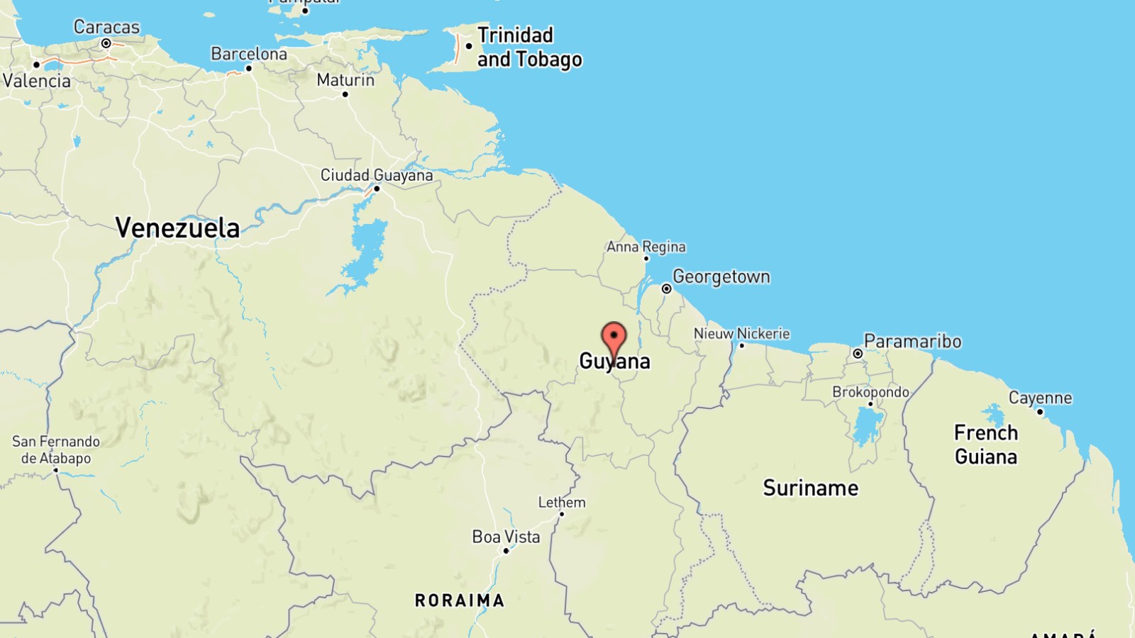 Mappa Guyana cartina geografica
