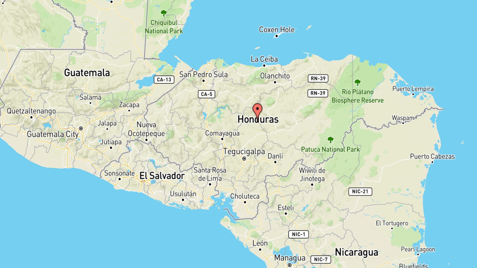 Mappa Honduras cartina geografica