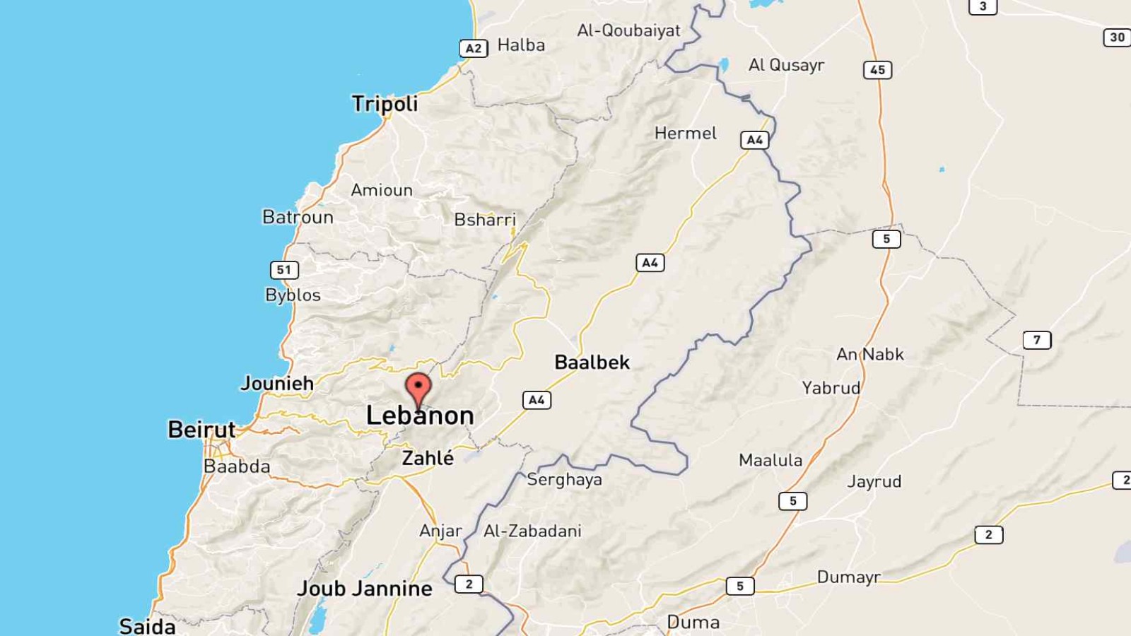 Mappa Libano cartina geografica