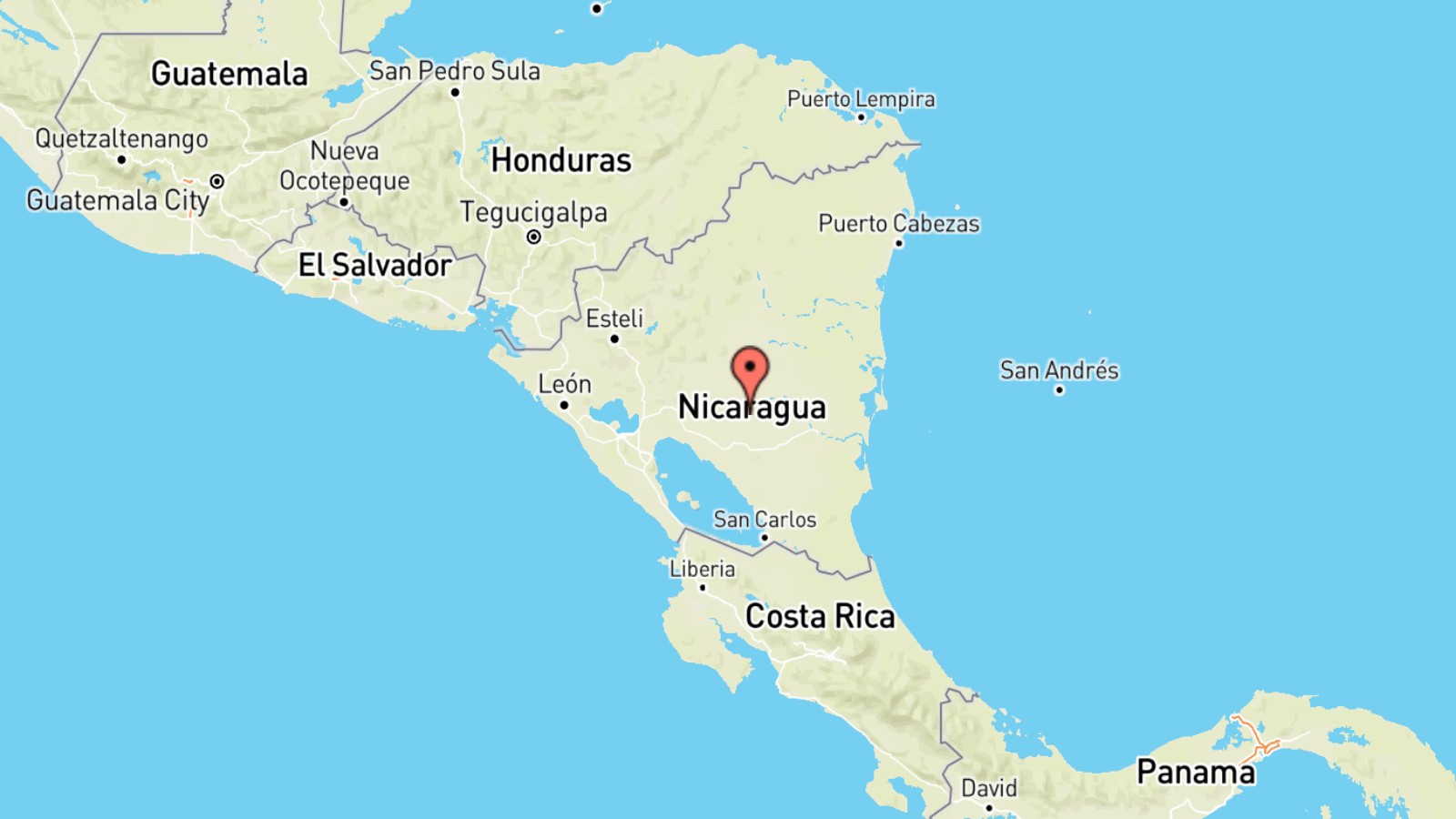 Mappa Nicaragua cartina geografica