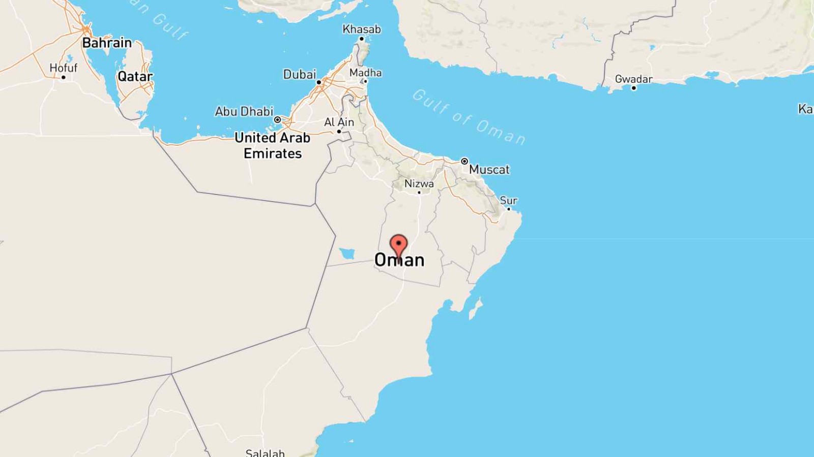 Mappa Oman cartina geografica