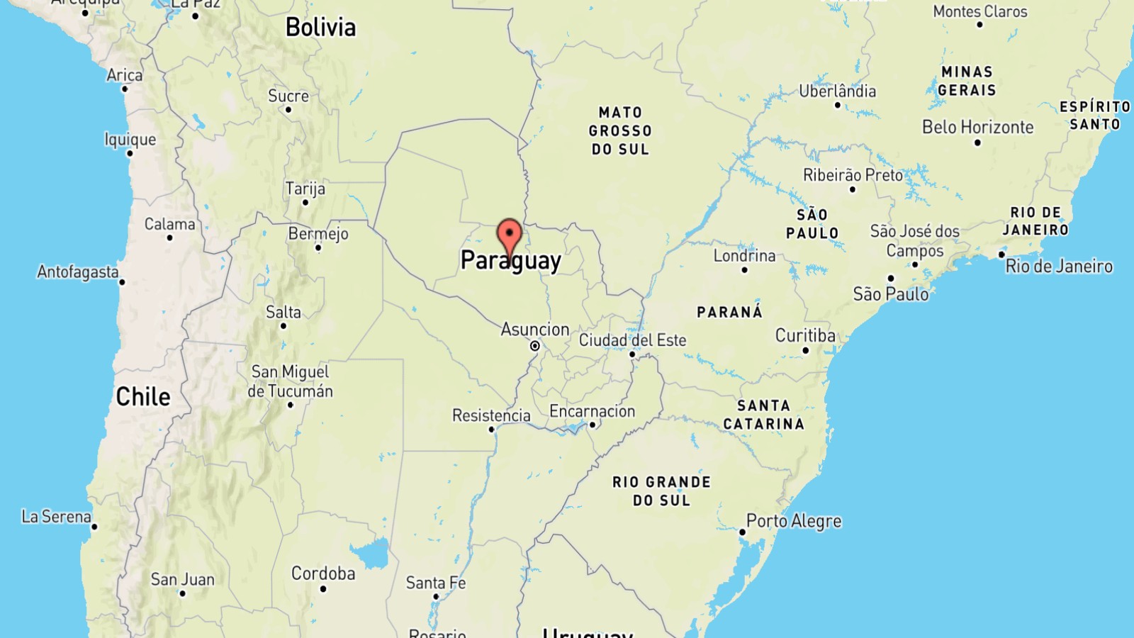 Mappa Paraguay cartina geografica