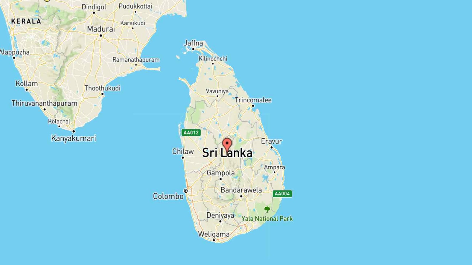 Mappa Sri Lanka cartina geografica