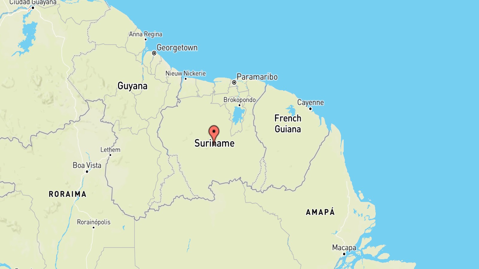 Mappa Suriname cartina geografica