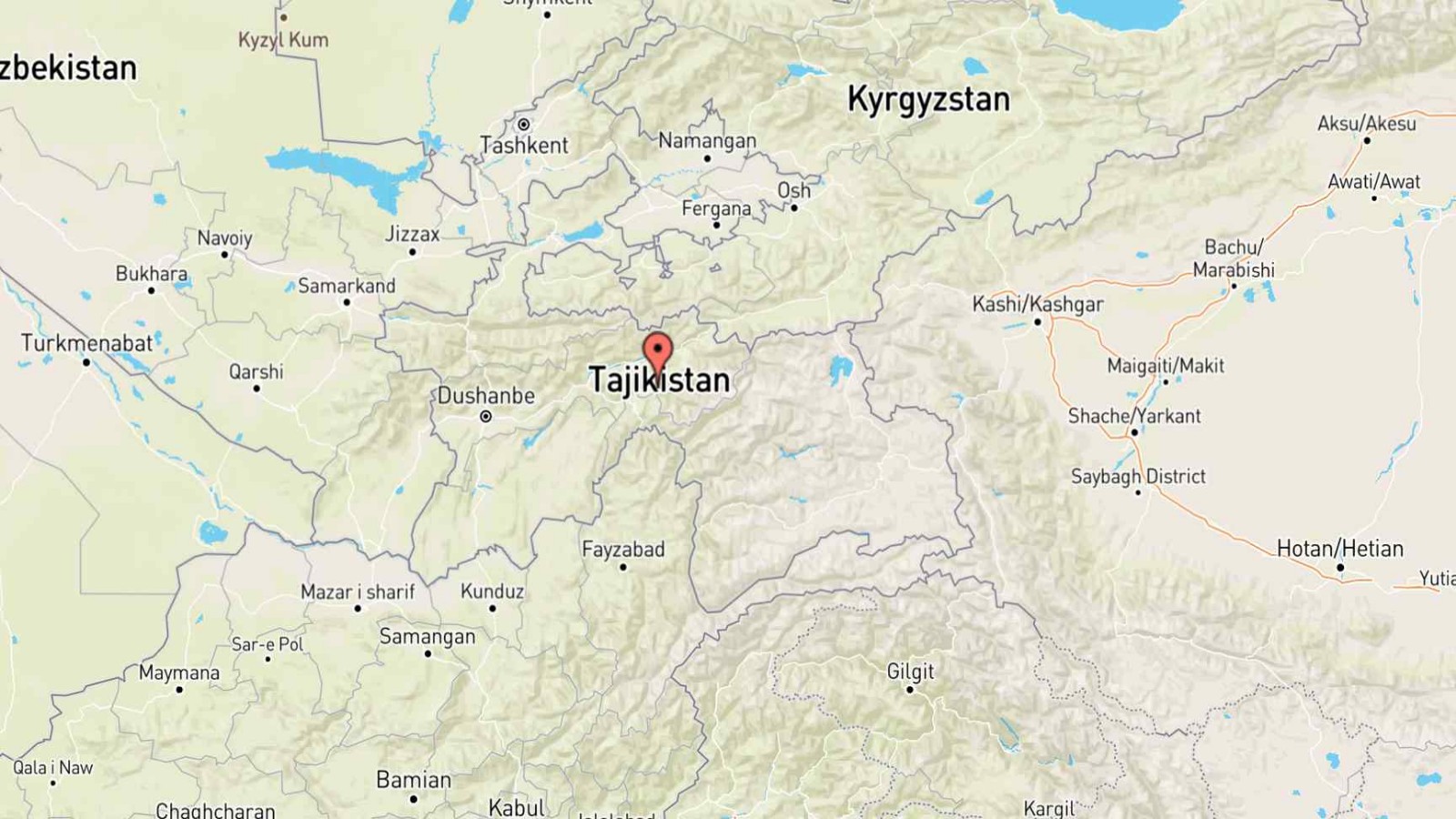 Mappa Tagikistan cartina geografica