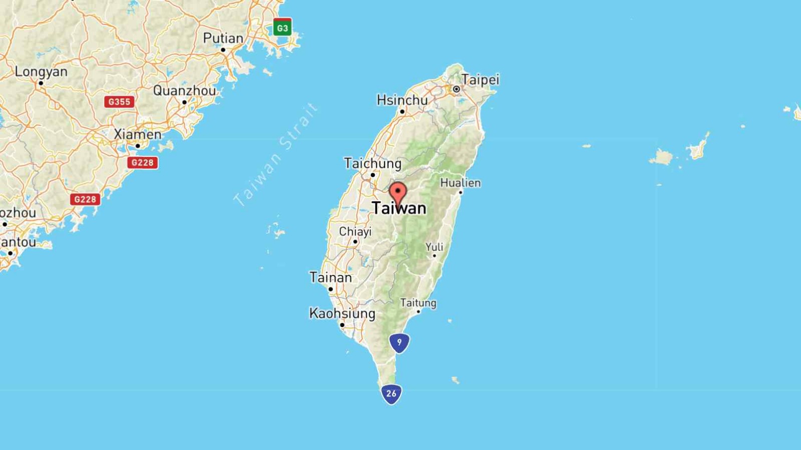 Mappa Taiwan cartina geografica