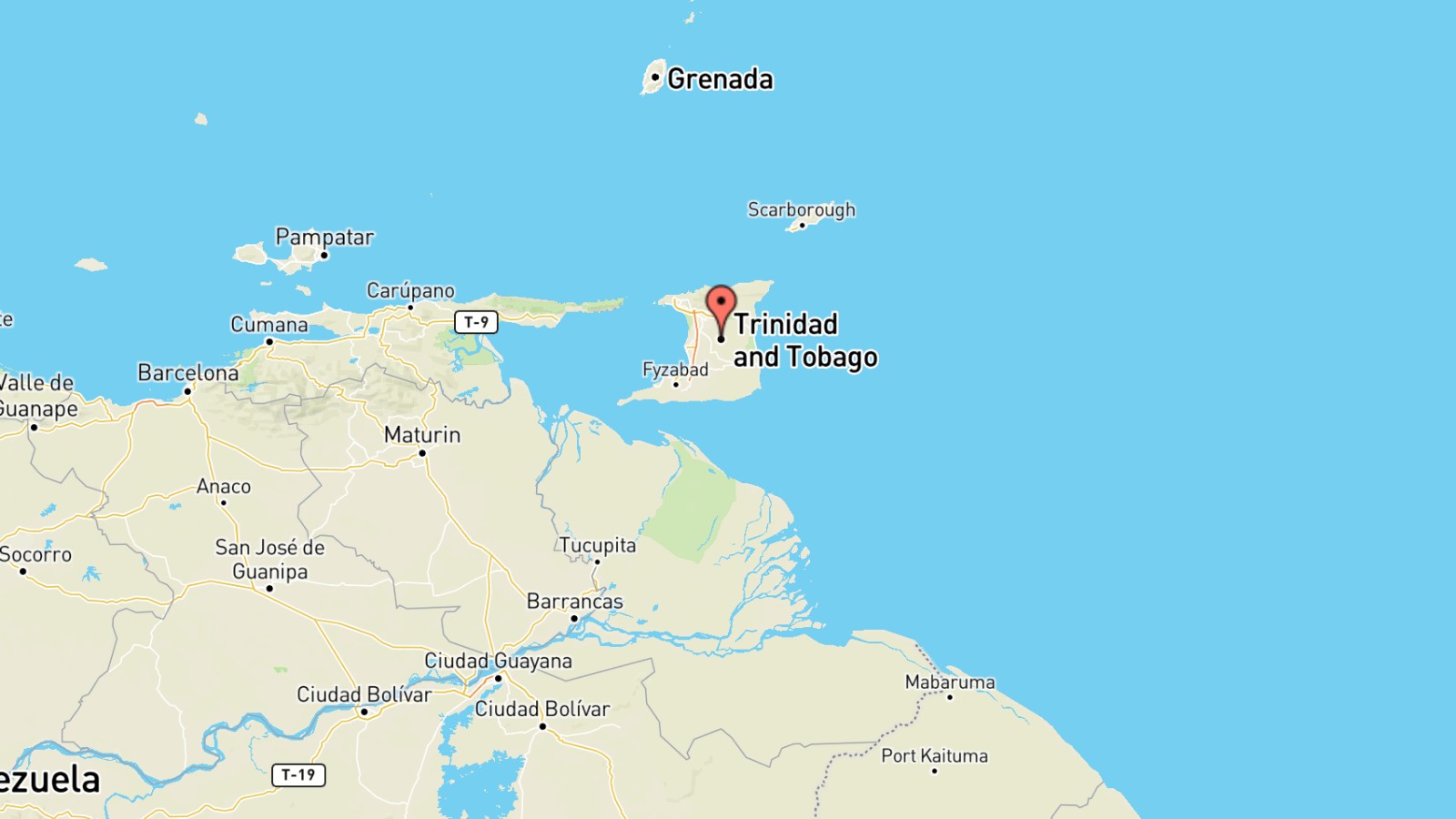 Mappa Trinidad e Tobago cartina geografica