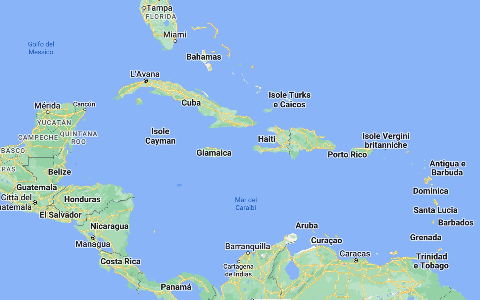 Mappe America centrale cartine geografiche