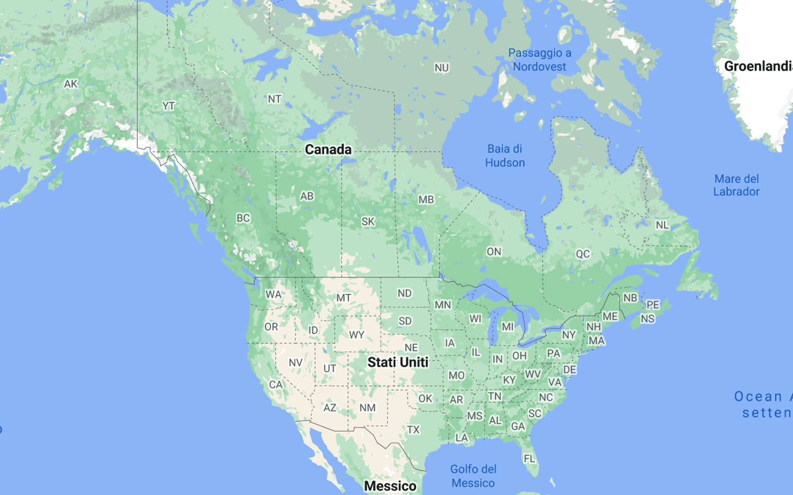 Mappe America del Nord cartine geografiche