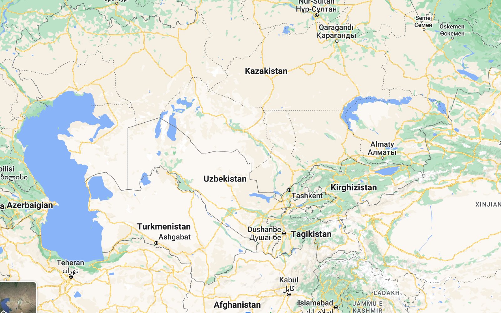 Mappe Asia centrale cartine geografiche