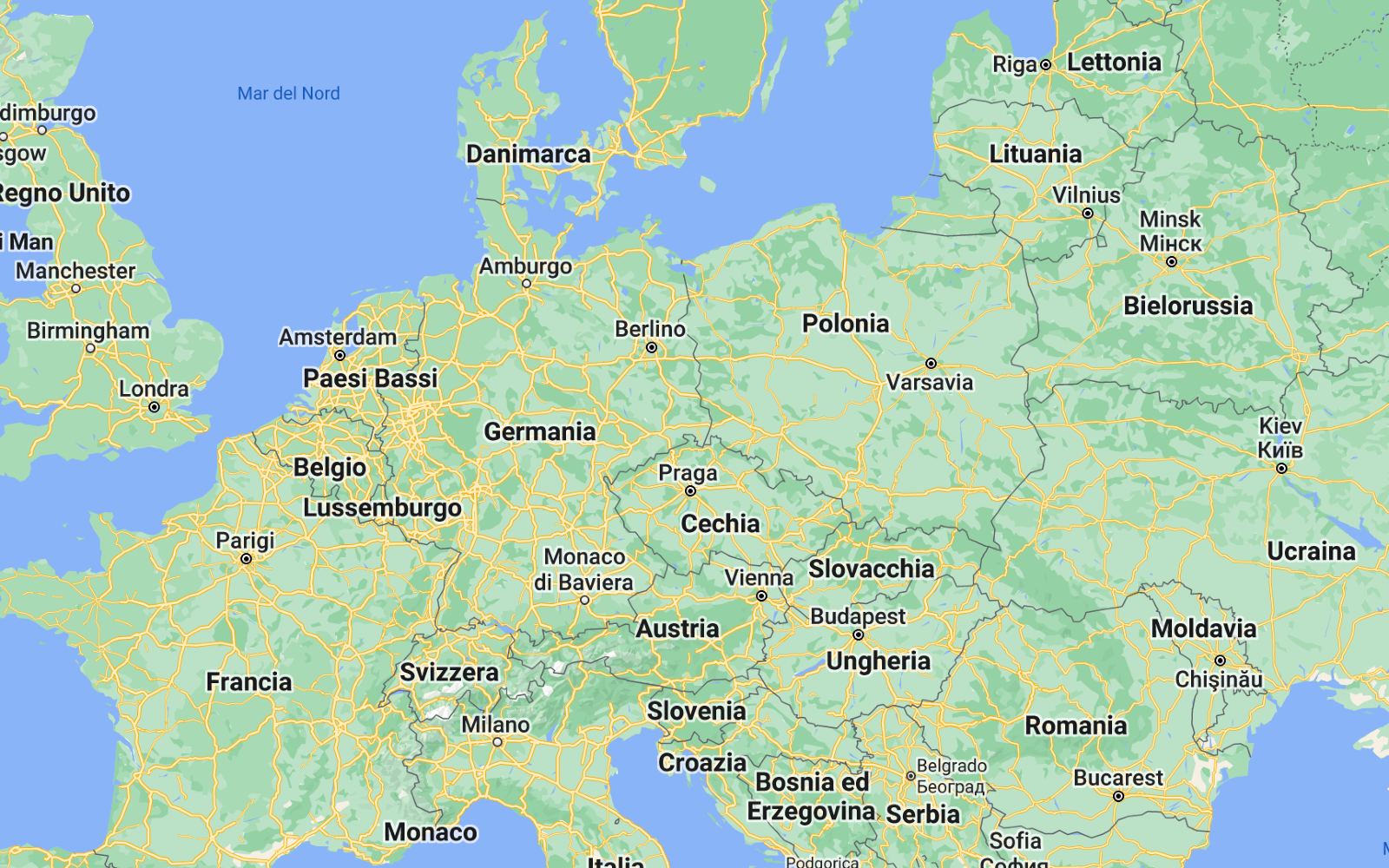 Mappe Europa centrale cartine geografiche