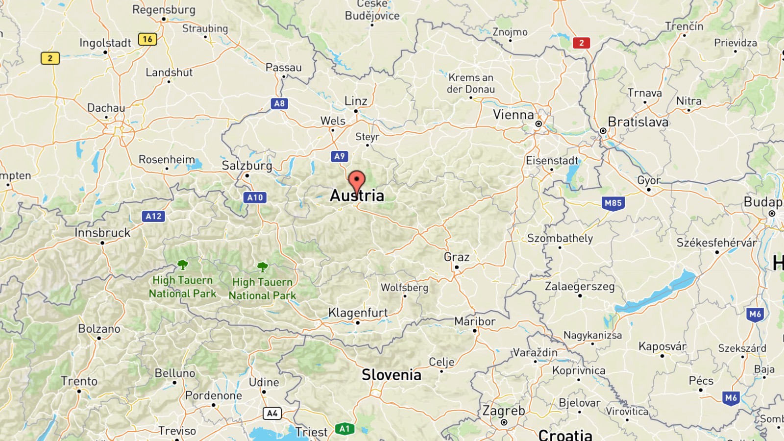 Mappa Austria cartina geografica
