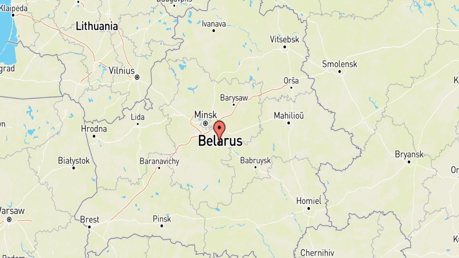 Mappa Bielorussia cartina geografica