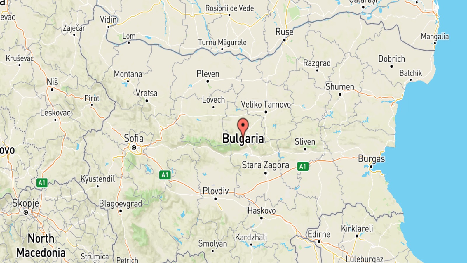 Mappa Bulgaria cartina geografica