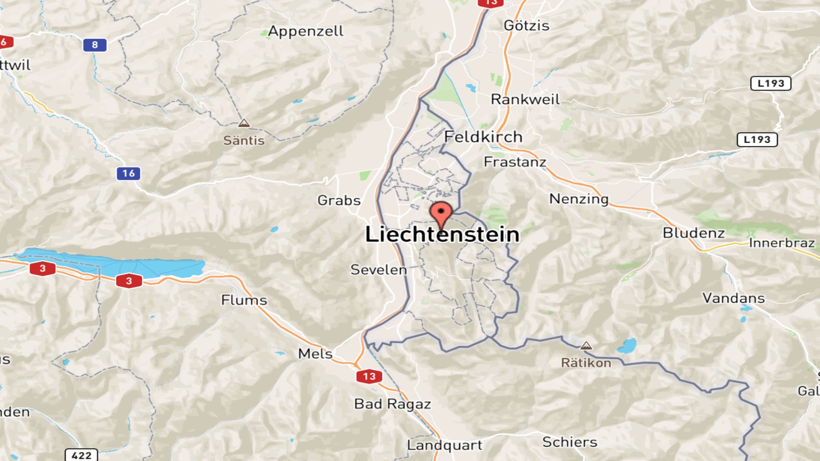 Mappa Liechtenstein cartina geografica