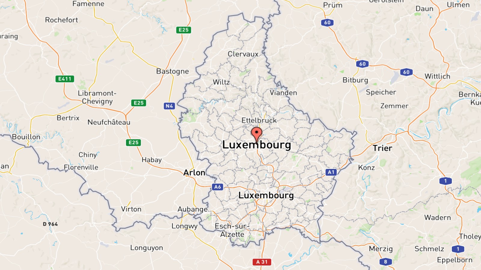 Mappa Lussemburgo cartina geografica