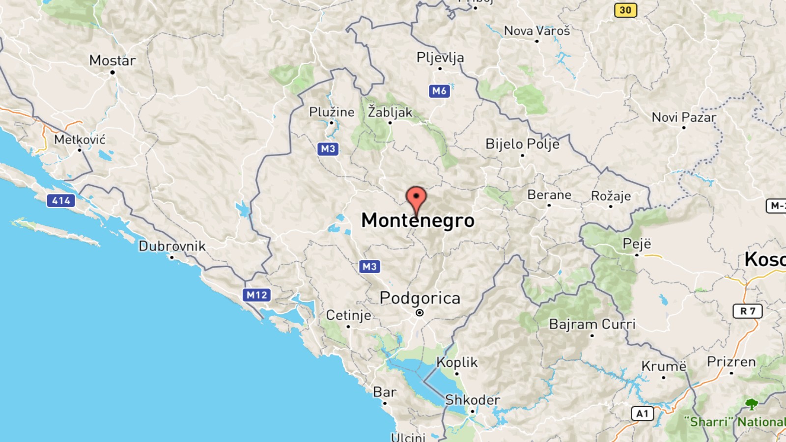 Mappa Montenegro cartina geografica