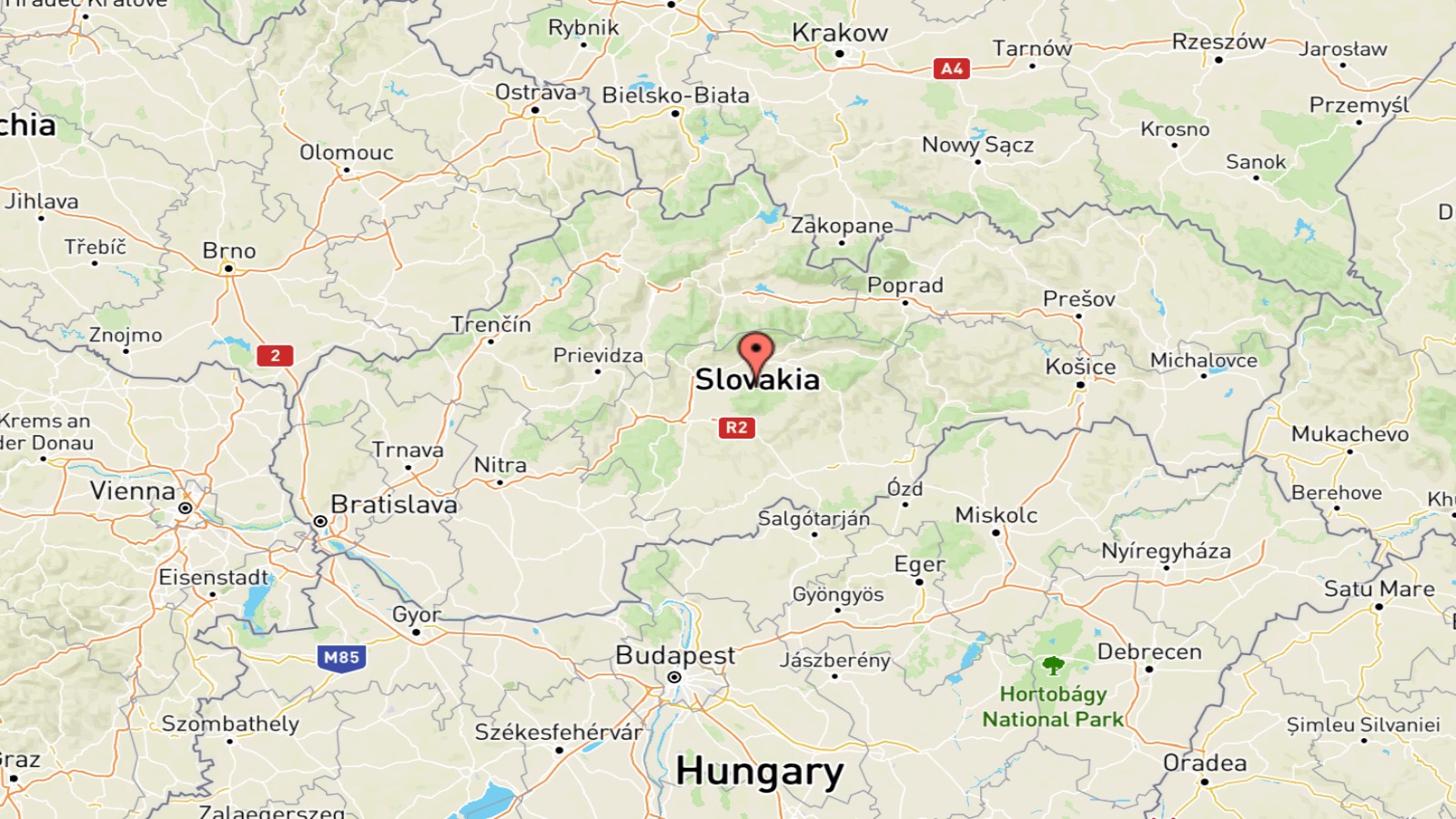 Mappa Slovacchia cartina geografica