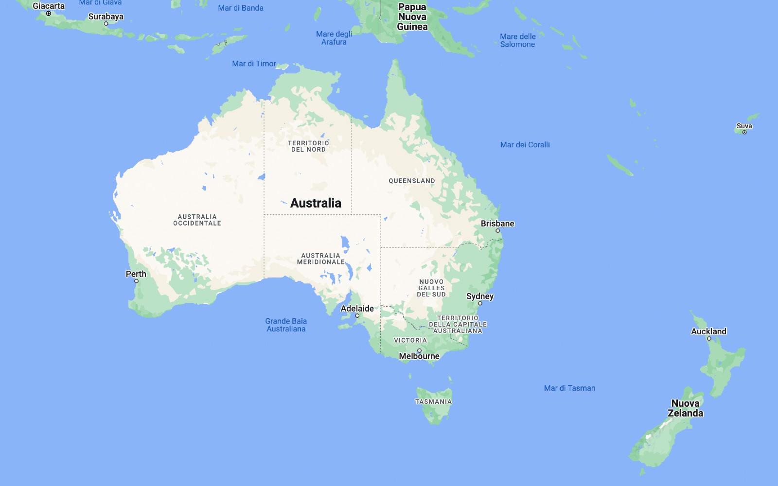 Mappa Oceania cartina geografica