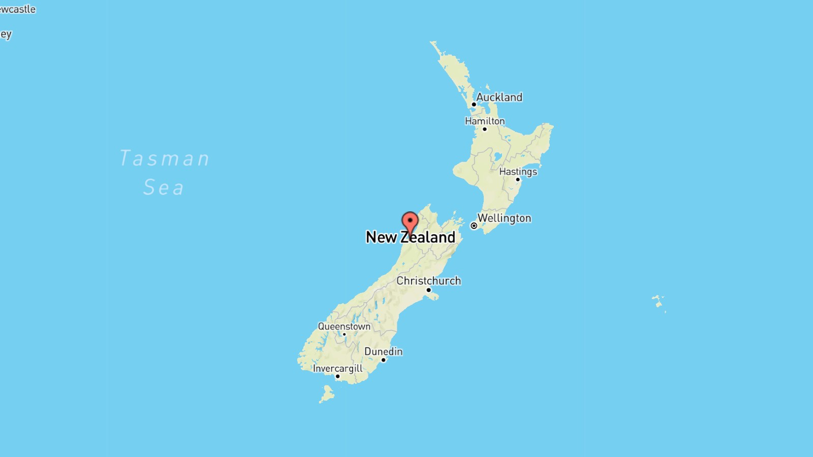 Mappa Nuova Zelanda cartina geografica