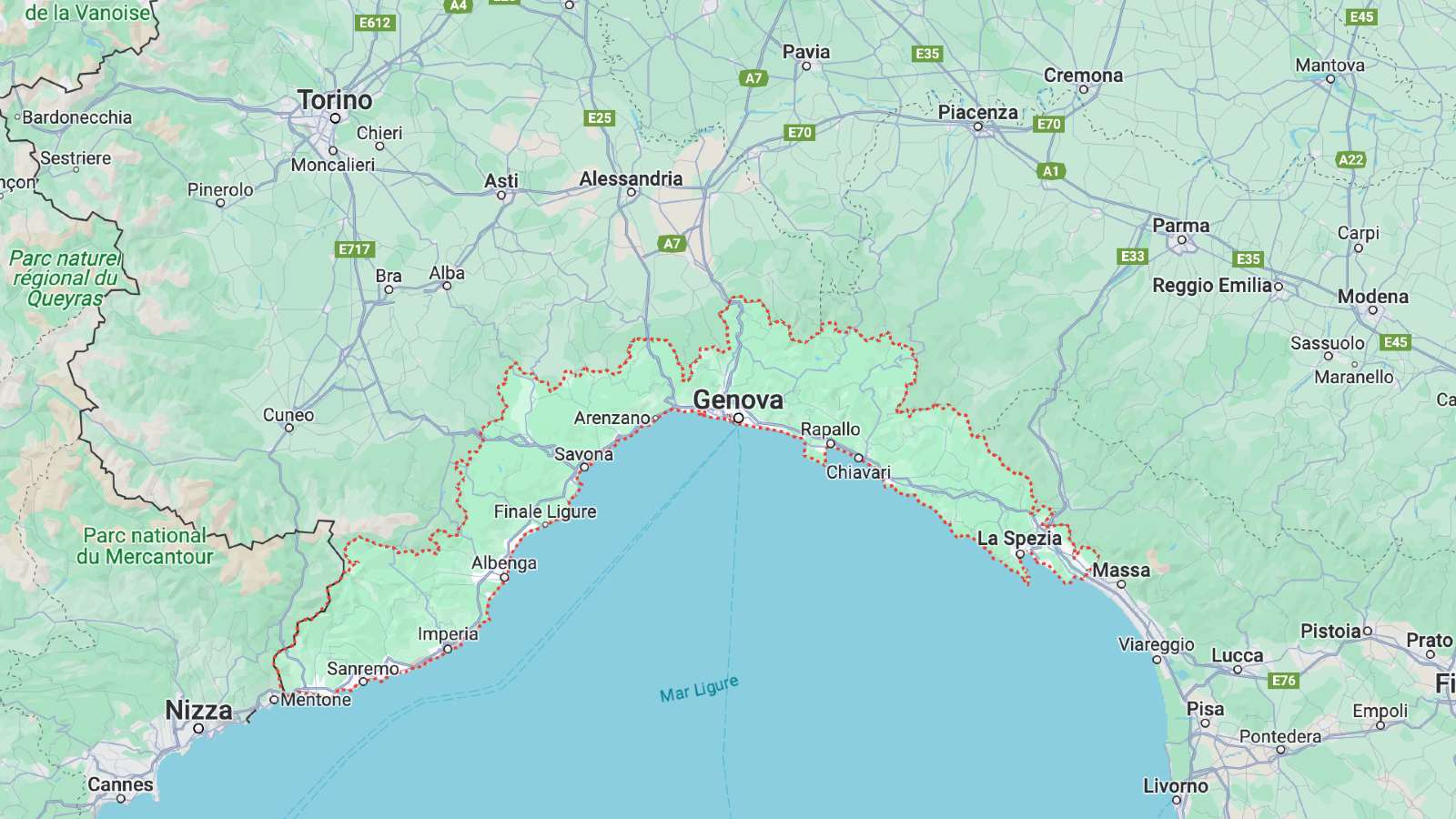 Mappa Liguria cartina geografica
