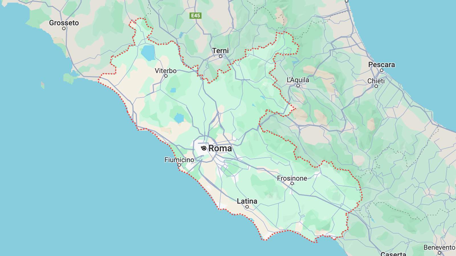 Mappa Lazio cartina geografica